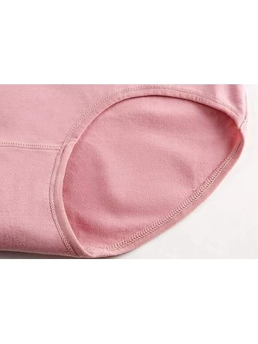 Shapewear Ladies Novelty Briefs Cotton Underwear High Waist 4-Pack Panties Shapewear - Red-peach Red - CY18YSDRW2W $23.45