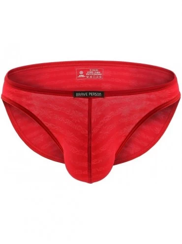 Bikinis Sexy Breathable Gauze Fabric Printing Briefs Men's Bikini Underwear B1124 - Green/Red/Blue - C112GRCZG8H $18.41