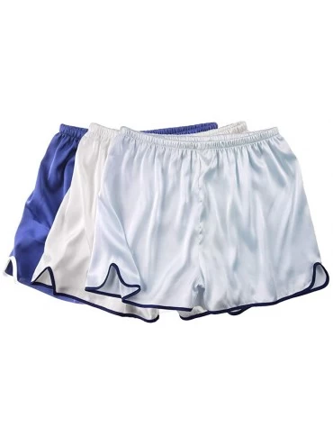 Sets Womens Satin Silk Shorts Nightwear Sleepwear Pyjamas Bottom Soft Lounge Pants - 3-pack Blue+white+light Blue - CO18HGIN8...
