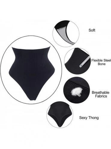 Shapewear Women Waist Cincher Girdle Tummy Control Thong Panty Slimmer Body Shaper - Black (Built in 4 Steel Boned) - CH18UMK...