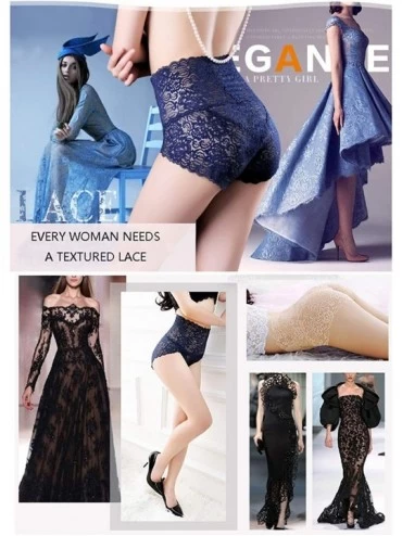 Panties Women's High Waist Lace Panties Comfortable Underwear with High Elastic - Beige a - CS18I6NNLTO $9.68