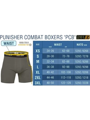 Boxers Military Underwear Cotton 6-Inch Boxer Briefs - Tactical Hiking Outdoor - Punisher Combat Line - Black (2 Pack) - CC18...