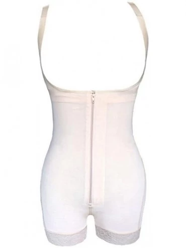 Shapewear Women's Seamless Bodysuit Adjustable Compression Body Shaper - Beige - C918D5EAIUH $22.39