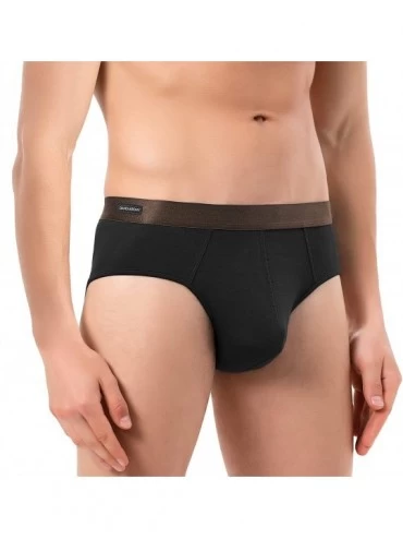 Briefs Men's Underwear Bamboo Rayon Breathable Ultra Soft Comfort Lightweight Pouch Briefs in 4 Pack - Black-n-no Fly - CS18M...