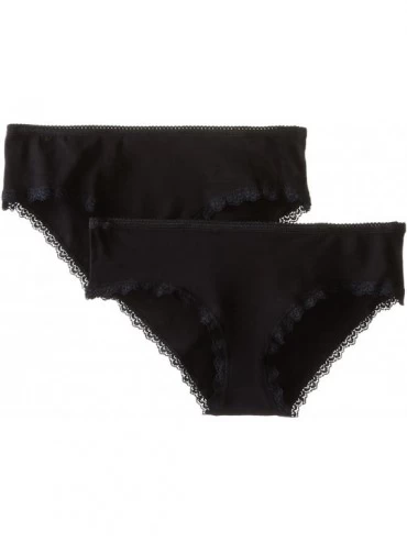 Panties Women's 2-Pack Organic Cotton Cheeky Hipster Panties- Black- X-Small - C7121T9G5K1 $41.79