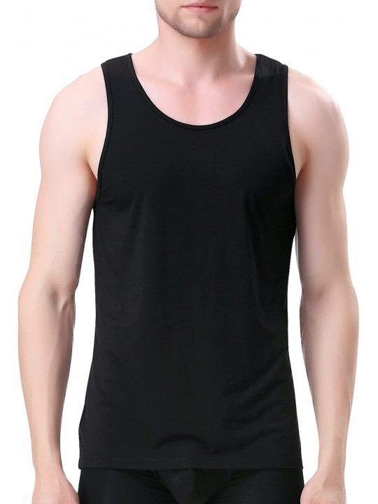 Men's Bamboo Rayon Undershirts Crew Neck Tank Tops 3 Pack - 3 Pack ...