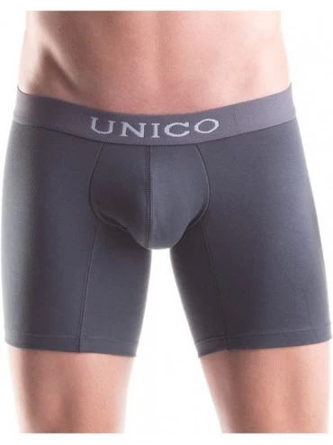 Boxers Underwear for Men Cotton Medium Boxer Briefs Ropa Interior de Hombre - 12000901 Asphalt - C7184S7LEWC $34.20