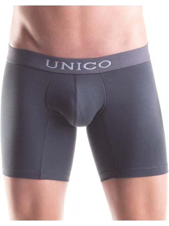 Boxers Underwear for Men Cotton Medium Boxer Briefs Ropa Interior de Hombre - 12000901 Asphalt - C7184S7LEWC $14.33