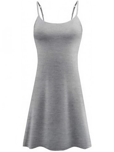 Nightgowns & Sleepshirts Sleepwear Womens Nightgown Full Slip Lounge Dress with Built-in Shelf Bra - 2pack(black+grey) - C518...