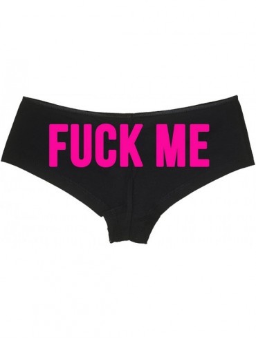 Panties Fuck Me boy Short Panties - Naughty Flirty Boyshort underewear - Hot Pink - CE1879Z2MXS $30.93