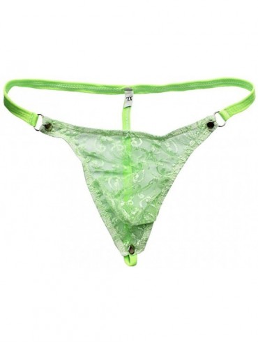 G-Strings & Thongs Men's Sexy Bugle Pouch Lace Bikini Underwear Underpants Panties G-String T-Back - Green - CW18GT84X38 $31.90