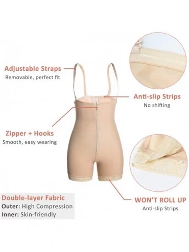 Shapewear Compression Garments After Liposuction Reductoras y Moldeadoras Firm Control Fajas Full Body Shaper Mid Thigh - Bei...