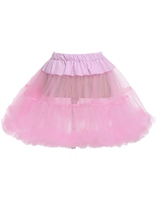 Slips Women's Short Petticoat A-Line Underskirt for Mini Dress Crinoline Slip 9077 - Pink - CW182GGLNWD $14.87