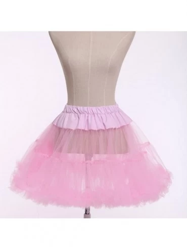 Slips Women's Short Petticoat A-Line Underskirt for Mini Dress Crinoline Slip 9077 - Pink - CW182GGLNWD $14.87