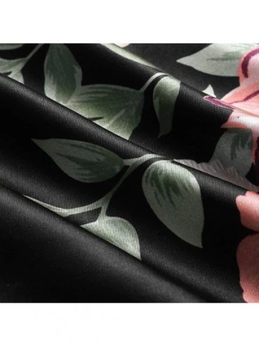 Accessories Women Sleepwear Sleeveless Strap Nightwear Lace Trim Satin Cami Top Pajama Sets - E-black - C318ULW75NY $10.33