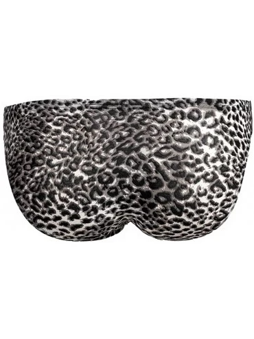 Briefs Men's Leopard Print Bikini Briefs Underwear Sexy Patchwork Underpants - Black+yellow - CL192R3CHSA $14.39