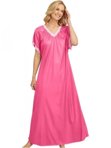 Nightgowns & Sleepshirts Long Tricot Gown - Fuchsia - CY190ZWGURL $19.12
