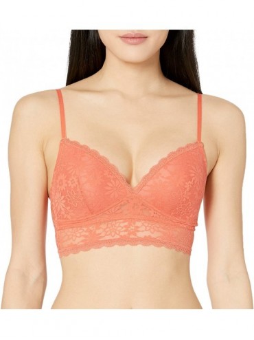 Bras Women's Lace Wirefree Padded Bralette (for A-C cups) - Burnt Sienna - CZ1895SNY6O $22.83