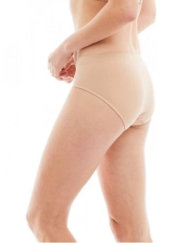 Panties 6 Pack Women's Hipster Brief Nylon Spandex Underwear - Med. Beige - C618NCQMWDW $30.32