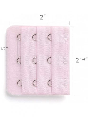 Accessories Women 3 Rows Hook and Eye Tape Bra Strap Extending Cyan Black Rose Pink 5 Pcs - CD11F1GRW2T $11.65