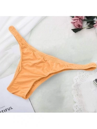 Bustiers & Corsets Men Hot Sissy Lingerie Low Rise Lace Floral Bulge Pouch G-String Thong Underwear - Orange - C818SZL9DMW $1...