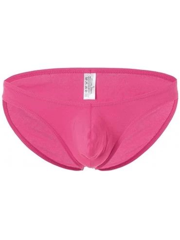 Bikinis Men's Sexy Low Waist Underwear Cotton Underwear Briefs - Wh+ye+pi - C719CMKO7KM $16.46