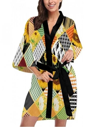 Robes Custom Tropical Pineapple Women Kimono Robes Beach Cover Up for Parties Wedding (XS-2XL) - Multi 5 - C8194TD42NW $84.76
