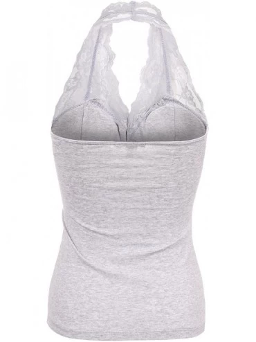 Bras Womens Sexy Halter Classic Open Back Sleeveless Camisol Top - Bekdowt299_heather_gray - CH128MLLC4N $10.53