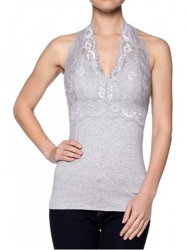 Bras Womens Sexy Halter Classic Open Back Sleeveless Camisol Top - Bekdowt299_heather_gray - CH128MLLC4N $19.55