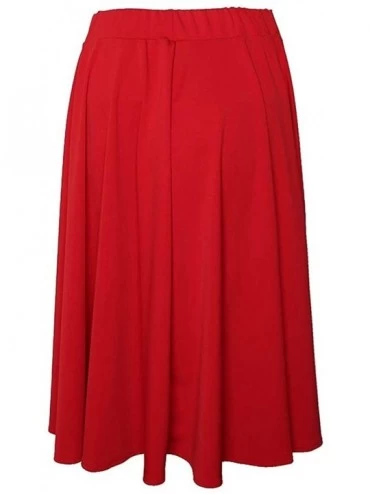 Baby Dolls & Chemises Fashion Ladys Womens High Waist A-Line Skirt Bandage Flared Midi Skirt - Red - C0197HR4AYW $13.03