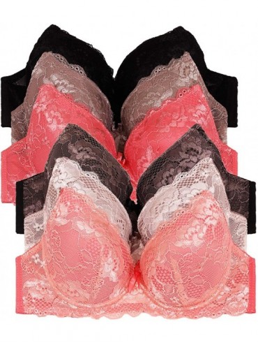Bras Women's Laced & Plain/Lace Bras (Packs of 6) - Various Styles - 72 - CT195I247NA $53.12