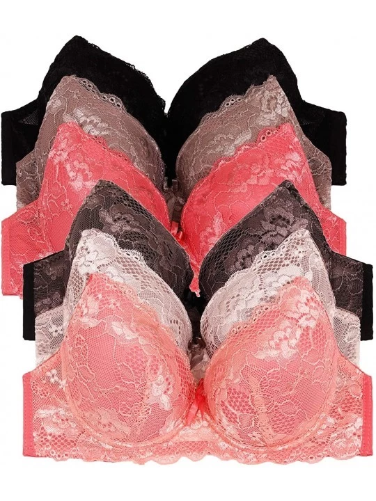 Bras Women's Laced & Plain/Lace Bras (Packs of 6) - Various Styles - 72 - CT195I247NA $24.03