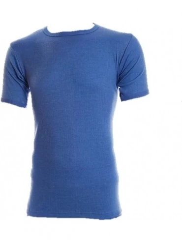 Thermal Underwear Men's 2Pk Short Sleeve Thermal Vest - Blue - C711OD1E541 $10.63