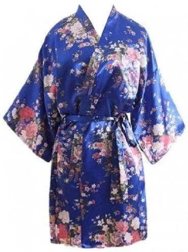 Tops Women with Belt Kimono Printed Thin Short Sleeve Relaxed-FitSleepwear - 2 - CA193GC9E5H $13.59