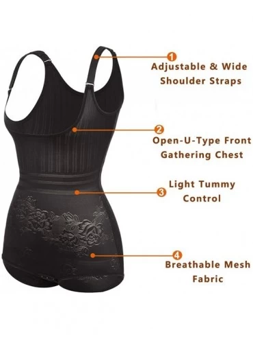 Shapewear Shapewear Bodysuit for Women Tummy Control Open Bust Body Shaper Slim Waist Trainer Bodysuit - Adjustable-crotch Bl...