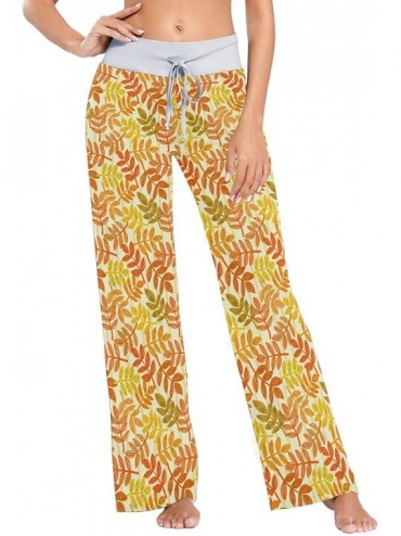 Bottoms Orange Autumn Leaves Women's Pajama Pants Lounge Sleep Wear - Multi - CB19C903H5R $52.33