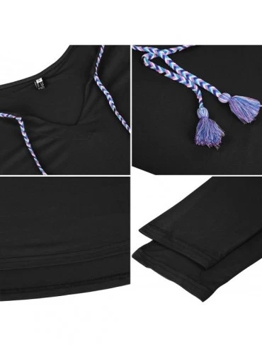 Nightgowns & Sleepshirts Womens Maternity Nightgown Dress 3/4 Sleeve Nursing Pregnancy Loungewear Sleep Dress - B-black - CM1...