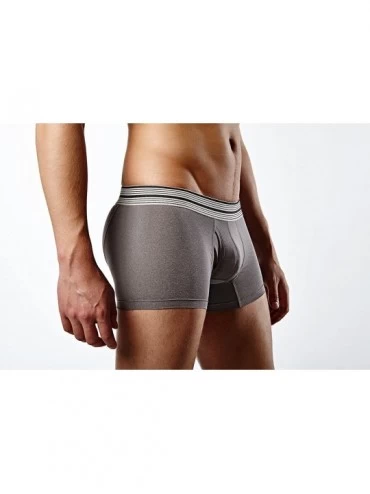 Boxer Briefs Men's Trunks Cut Boxer Brief Underwear - Grey Poly Sport - C712D0115LF $26.10