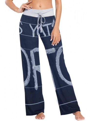 Bottoms What is Your Story Women Loose Palazzo Casual Drawstring Sleepwear Print Yoga Pants - CV19D8W5OR4 $48.80