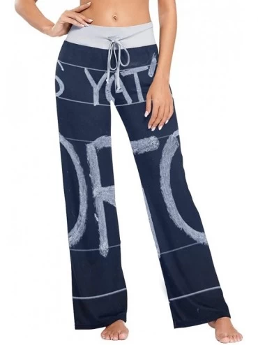 Bottoms What is Your Story Women Loose Palazzo Casual Drawstring Sleepwear Print Yoga Pants - CV19D8W5OR4 $43.69