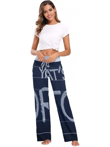 Bottoms What is Your Story Women Loose Palazzo Casual Drawstring Sleepwear Print Yoga Pants - CV19D8W5OR4 $28.37