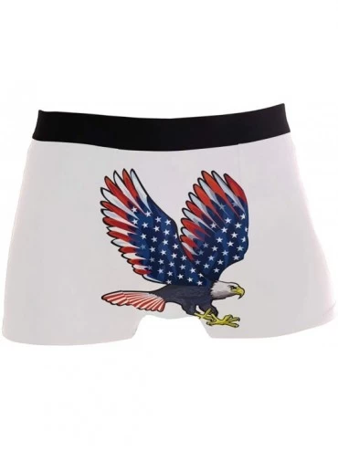 Boxer Briefs Mens Boxer Briefs Underwear American Patriotic Eagle Breathable Pouch Soft Underwear - American Eagle With Usa F...