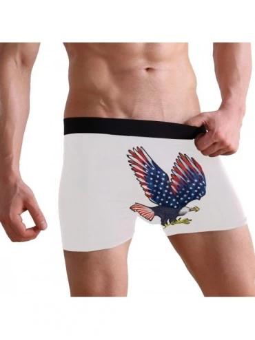 Boxer Briefs Mens Boxer Briefs Underwear American Patriotic Eagle Breathable Pouch Soft Underwear - American Eagle With Usa F...