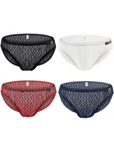 Briefs Men Briefs Lace Silk Low Rise Bikini Briefs and Breathable Underwear B170 - 4-pack Mixed Color a - CH18T83DMHO $39.19