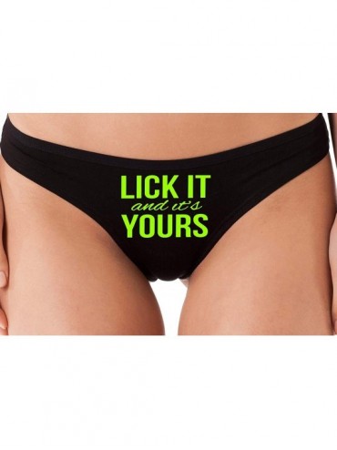 Panties Lick It and Its Your Funny Oral Sex Thong Underwear Eat Me - Lime Green - C618LSWLLU9 $27.73