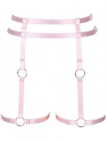 Garters & Garter Belts Body Harness Mesh Garter Belt with Straps for Stockings/Lingerie - Mlcp0007pink - CG18R3QA0N3 $34.73