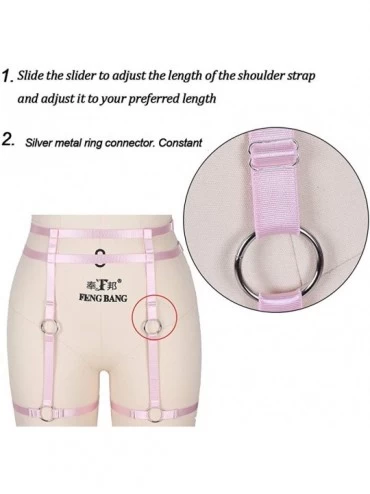 Garters & Garter Belts Body Harness Mesh Garter Belt with Straps for Stockings/Lingerie - Mlcp0007pink - CG18R3QA0N3 $15.70