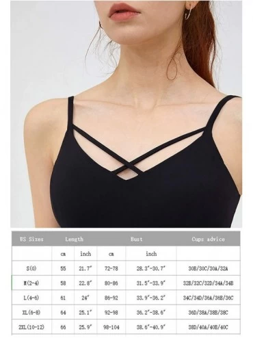 Camisoles & Tanks Womens Tank Tops with Built Bra Adjustable Strap Cami Tunic Camisole Undershirt - Black - C618WIRIHQR $19.71