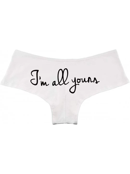 Panties I'm All Yours Women's Boyshort Underwear Panties - White - CH19343HGOX $21.96