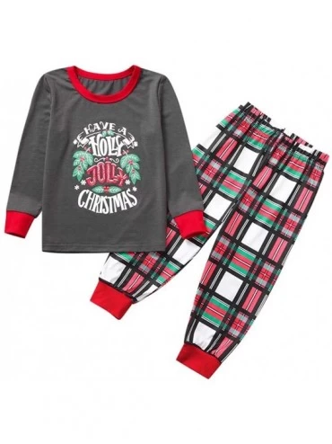 Sleep Sets Matching Family Pajamas Sets Christmas Plaid Tops Pants Family Pajamas Sleepwear - ☀boy-gray - CD192G4U99T $30.70